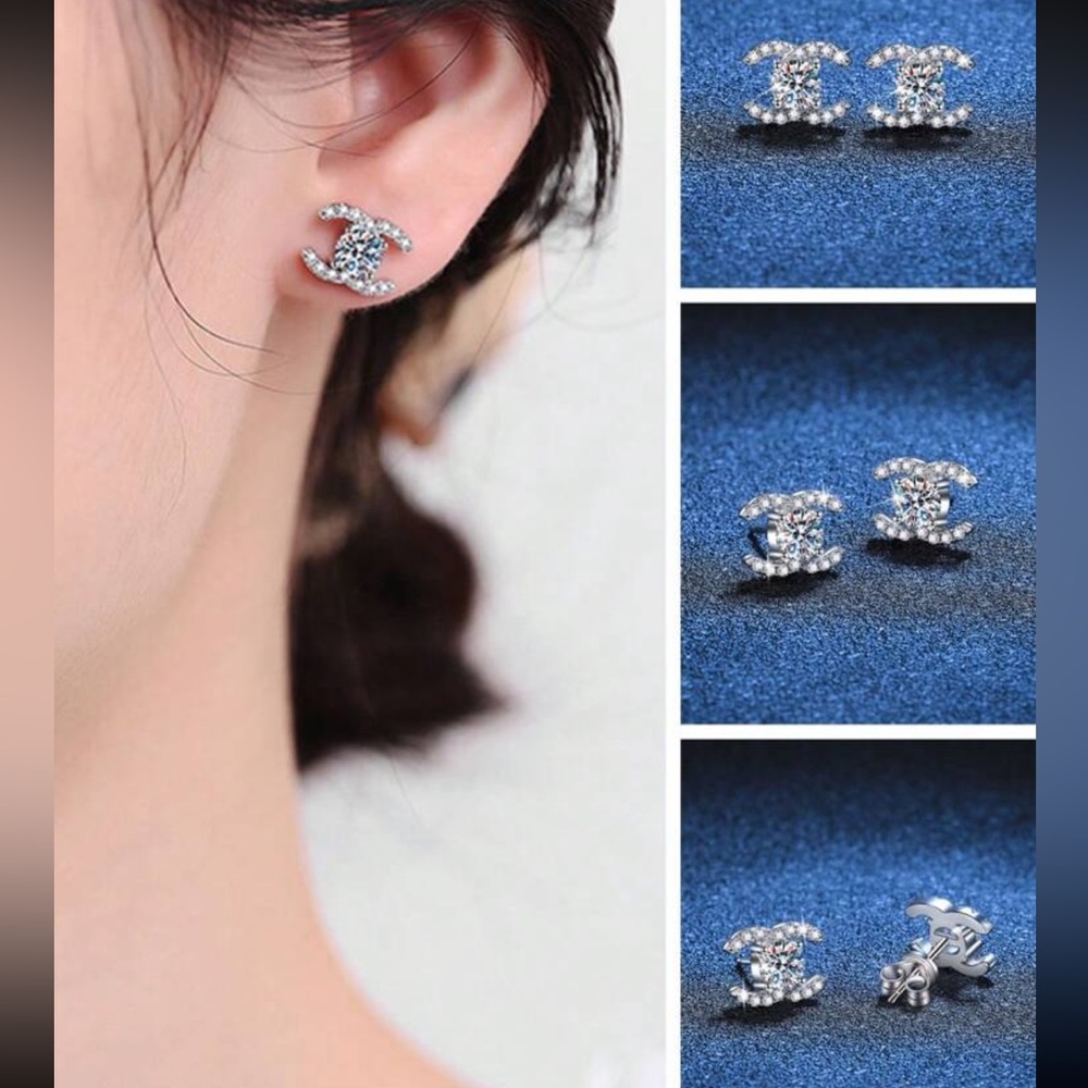 New To Bosh B 💎 | Lux Style 18k Gold Plated Moissanite Diamond Earrings - Picture 2 of 6